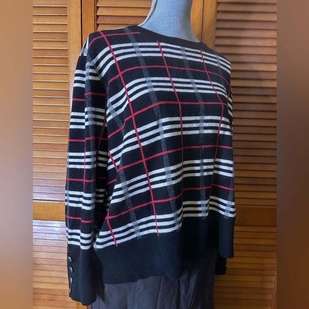 Investments Black and Red Knit Sweater